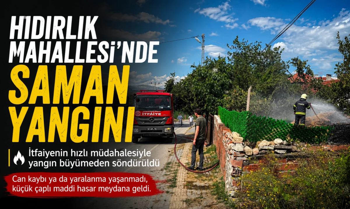 Hıdırlık Mahallesi'nde Saman Yangını