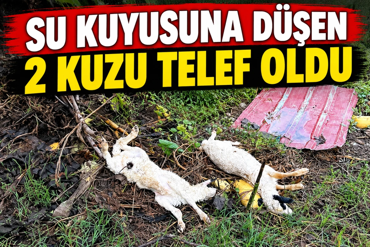 Su Kuyusuna d&uuml;şen 2 Kuzu Telef Oldu