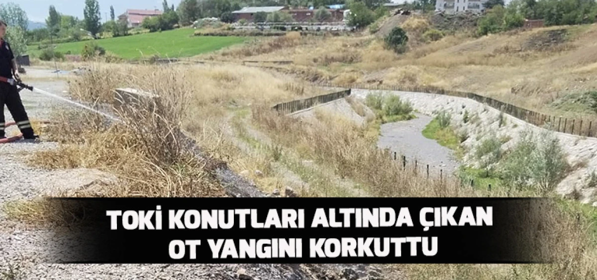 TOKİ Konutları Altında &Ccedil;ıkan Ot Yangını Korkuttu