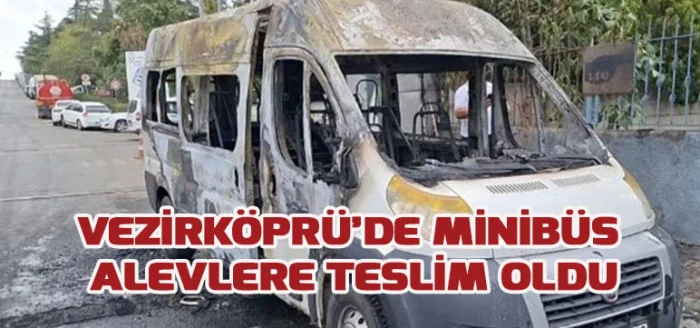 Vezirköprü’de Minibüs Alevlere Teslim Oldu