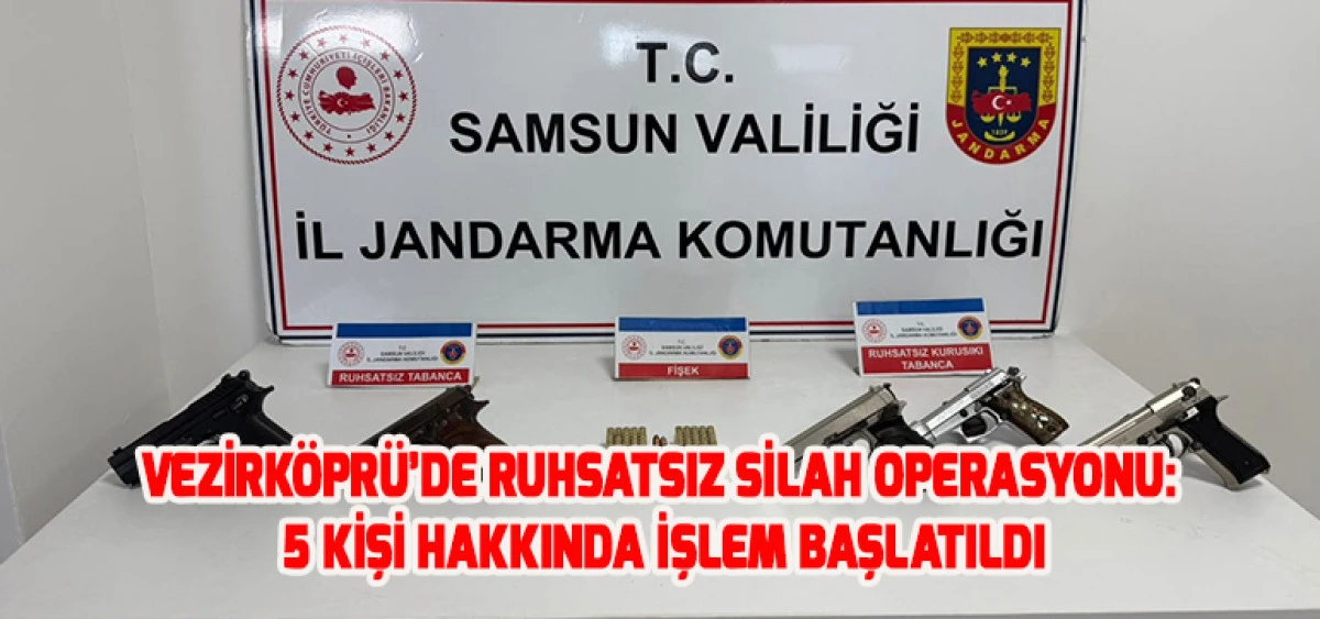 Vezirköprü’de Ruhsatsız Silah Operasyonu: 5 Kişi Hakkında İşlem Başlatıldı