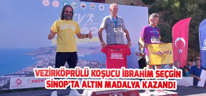 Vezirk&ouml;pr&uuml;l&uuml; Koşucu İbrahim Se&ccedil;gin Sinop&rsquo;ta Altın Madalya Kazandı